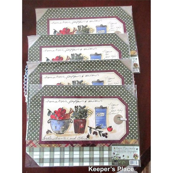 Studio 18 Paper Placemats 24 Count Vegetables Herbs Flower 4 Packs 6 Mats Each - Picture 1 of 4
